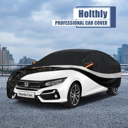10 Layers Car Cover Custom Fit for Mercedes Benz C Class C250 C300 C43 C63 (1993-2026), Waterproof All Weather for Automobiles, Outdoor Full Cover Sun Dust Rain Protection with Cotton. Black - Colors B