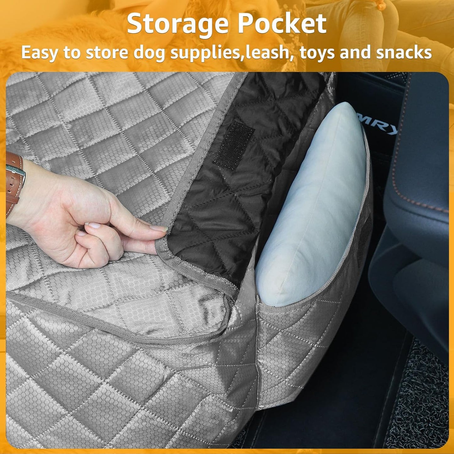 PETICON Waterproof Front Seat Car Cover, Full Protection Dog Car Seat Cover with Side Flaps, Nonslip Scratchproof Front Seat Cover Fits for Cars, Trucks, SUVs, Jeep