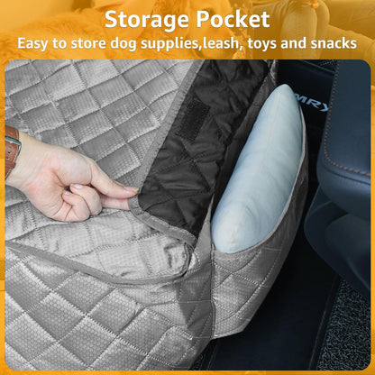 PETICON Waterproof Front Seat Car Cover, Full Protection Dog Car Seat Cover with Side Flaps, Nonslip Scratchproof Front Seat Cover Fits for Cars, Trucks, SUVs, Jeep