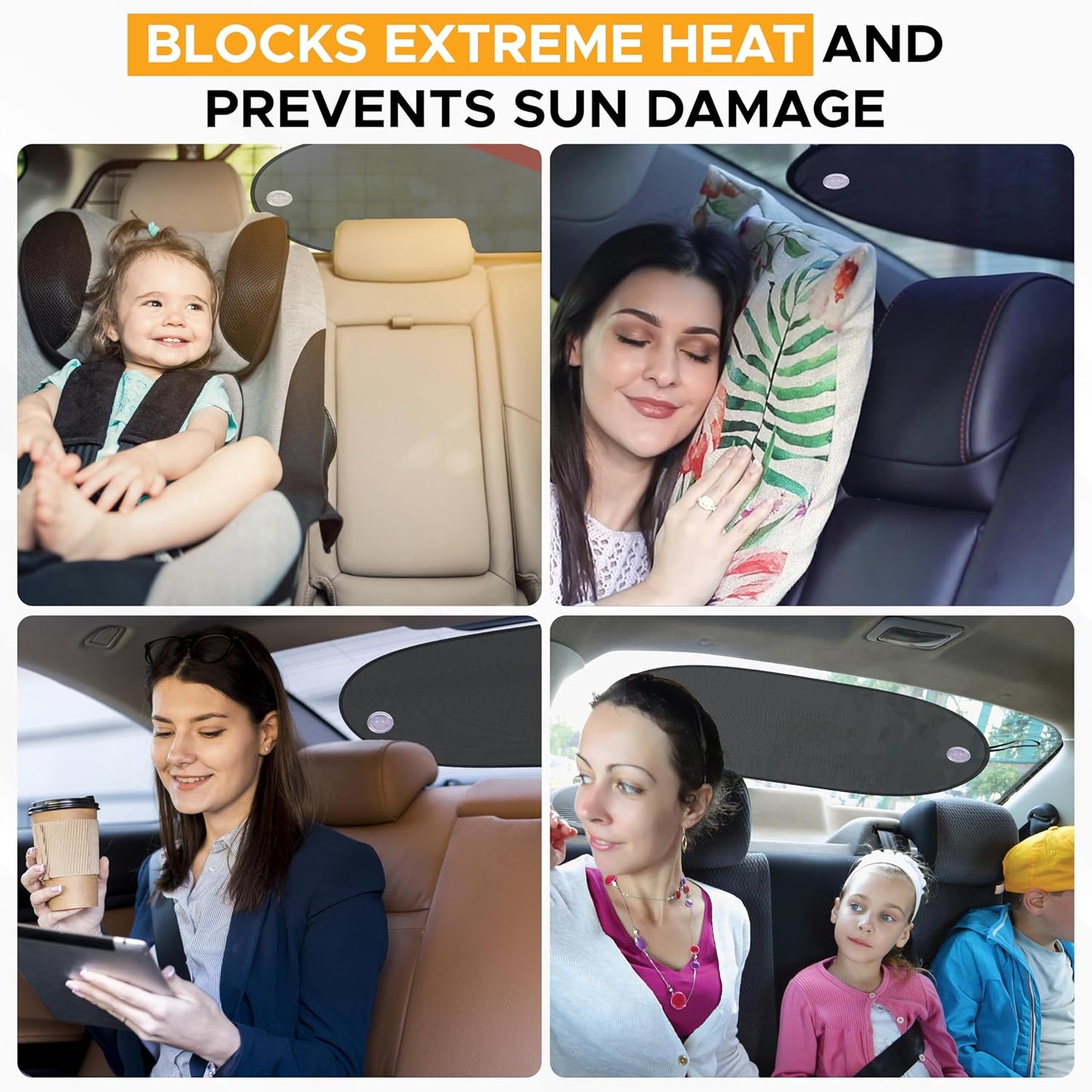 EcoNour Miniature Static Cling Window Shade for Car Sun Visor (2 Pack) | Windshield Sun Shade Static Cling for Driving Glare Shield | Cling Car Shade for Windshield | Sun Glare Protection Accessories