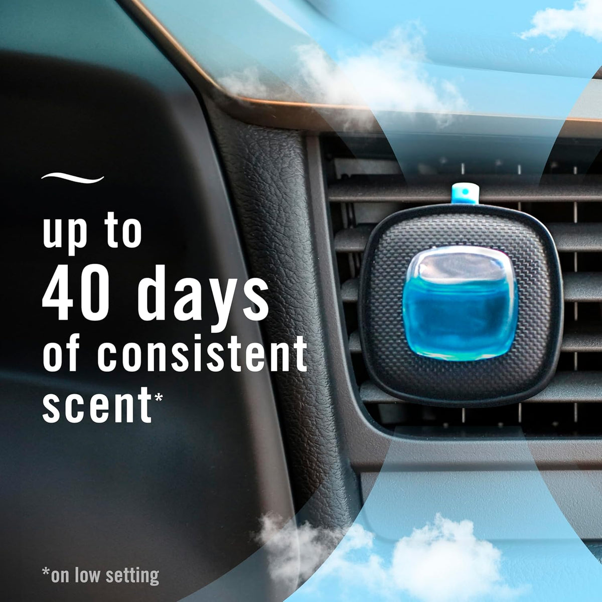 Febreze AUTO Air Freshener, Odor-Fighting Automotive Vent Clip, Midnight Storm Scent, 8 Count