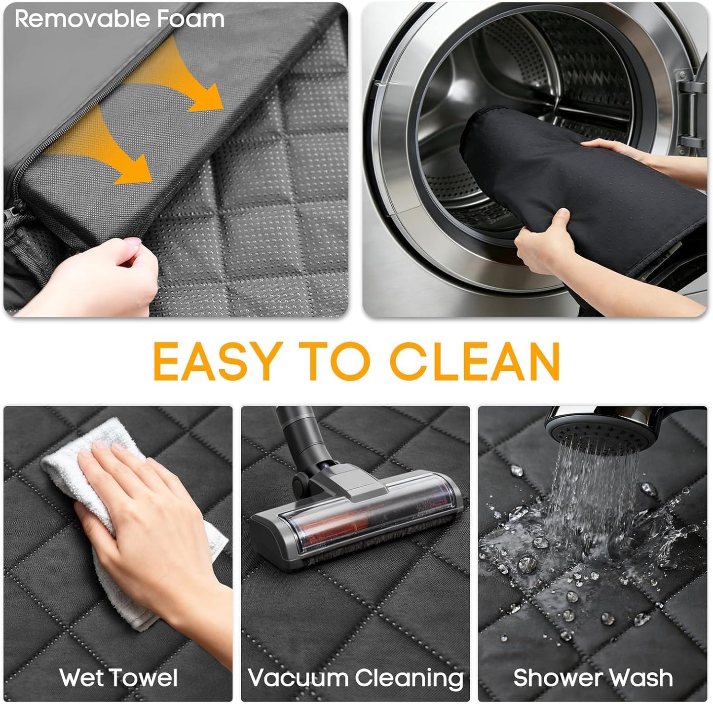 PETICON SUV Cargo Liner for Dogs, Waterproof Trunk Cover with Cushioned Sides to Protect Pet, Full Coverage Non-Slip Seat Cover for SUVs with Bumper Flap Protector