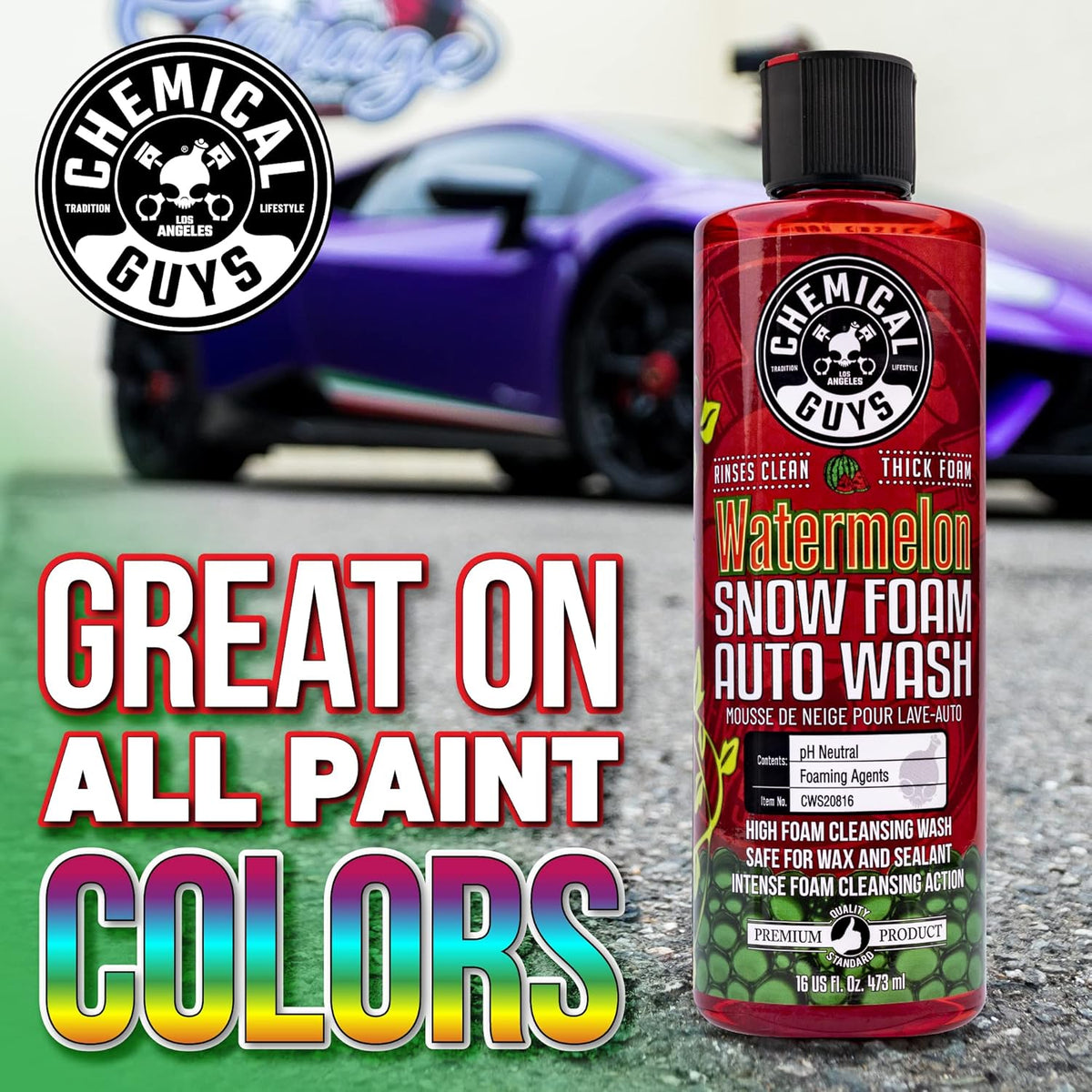 Chemical Guys Car Wash Soap for Foam Cannon or Bucket, Honeydew Snow Foam Car Wash Soap for Trucks, Motorcycles, RVs & More, Super Suds, Honeydew Scent - 128 oz (1 Gallon)