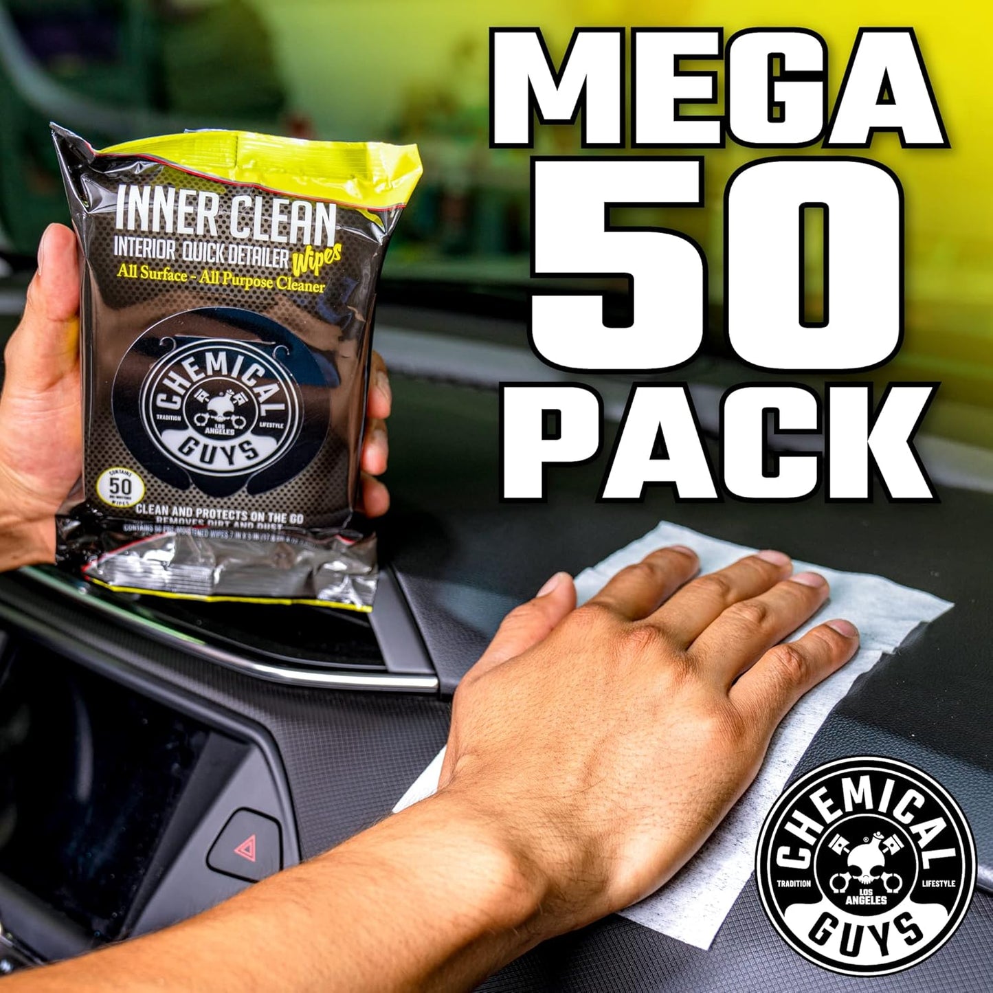 Chemical Guys InnerClean Interior Quick Detailer Cleaner and Protectant for Dashboards Door Panels Seats Trim and Surfaces Non Greasy Interior Car Cleaning Spray and Interior Detailer Spray 16 oz
