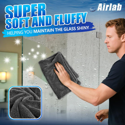 Airlab Microfiber Towels for Cars Wash Drying Thick Plush Cleaning Cloth Auto Detailing Super Absorbent for Interior & Exterior Lint Free, Streak Free, 16" X 16", 800 GSM, Pack of 4