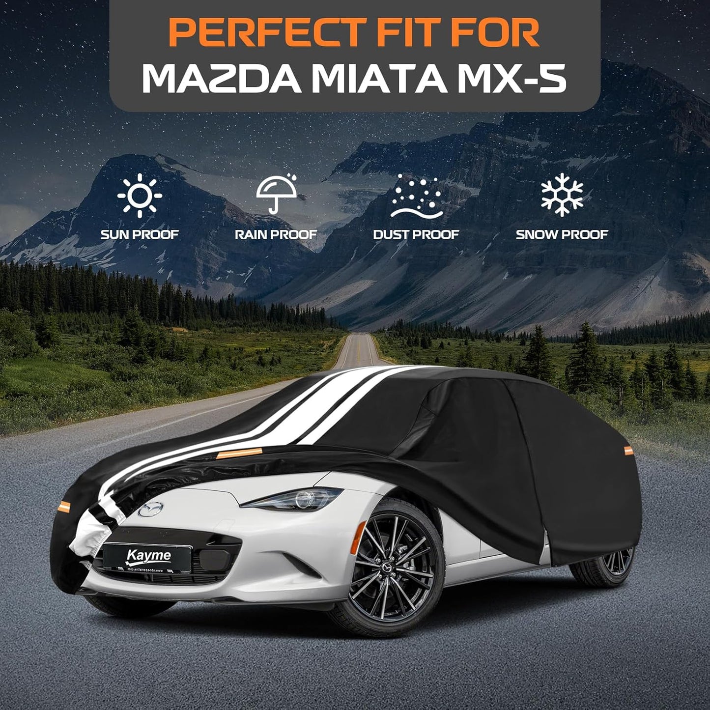 Kayme Heavy Duty Car Cover Custom Fit for BMW 3 Series 320i 325i 328i 330i 335i (1982-2026), Outdoor Full Exterior Cover with Tape and Towel, Rain Snow Sun UV Protection. - Colors B