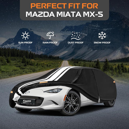 Kayme Heavy Duty Car Cover Custom Fit for BMW 3 Series 320i 325i 328i 330i 335i (1982-2026), Outdoor Full Exterior Cover with Tape and Towel, Rain Snow Sun UV Protection. - Colors B