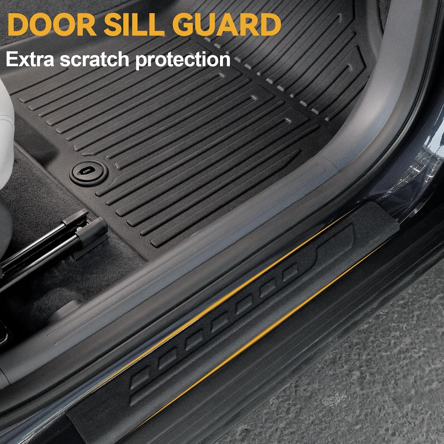 Floor Mats for Hyundai Elantra Gas 2021-2026, All Weather Floor Mats Trunk Cargo Liner and Door Sill Guards Accessories, Full Coverage Set (Not fit Hybrid Models)