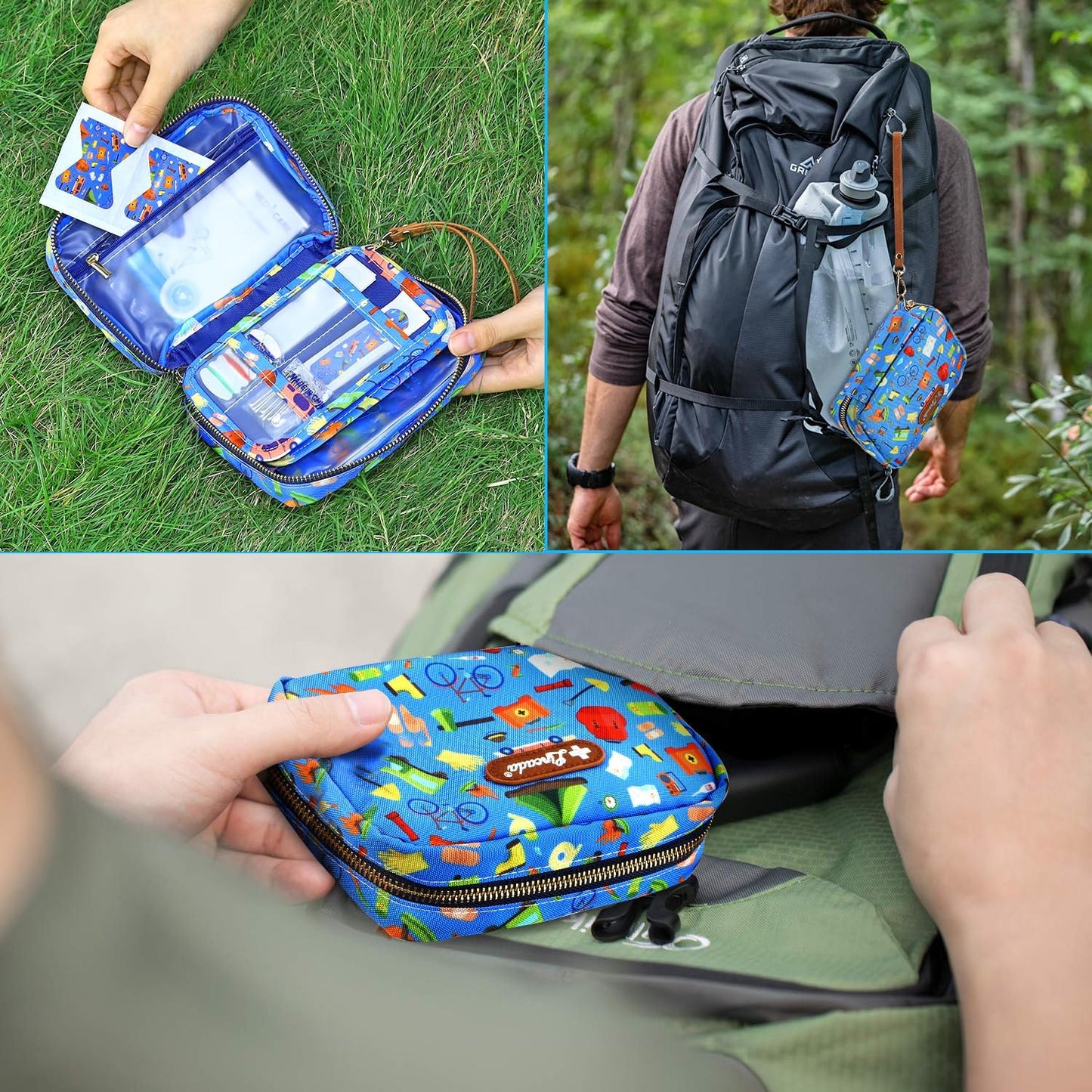 Portable Travel First Aid Kit for Kids and Adults, 143 Pieces All-Purpose Emergency First Aid Kit for Home, Car, Diaper Bag, Survival, Camping, Hiking, and More