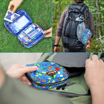 Portable Travel First Aid Kit for Kids and Adults, 143 Pieces All-Purpose Emergency First Aid Kit for Home, Car, Diaper Bag, Survival, Camping, Hiking, and More