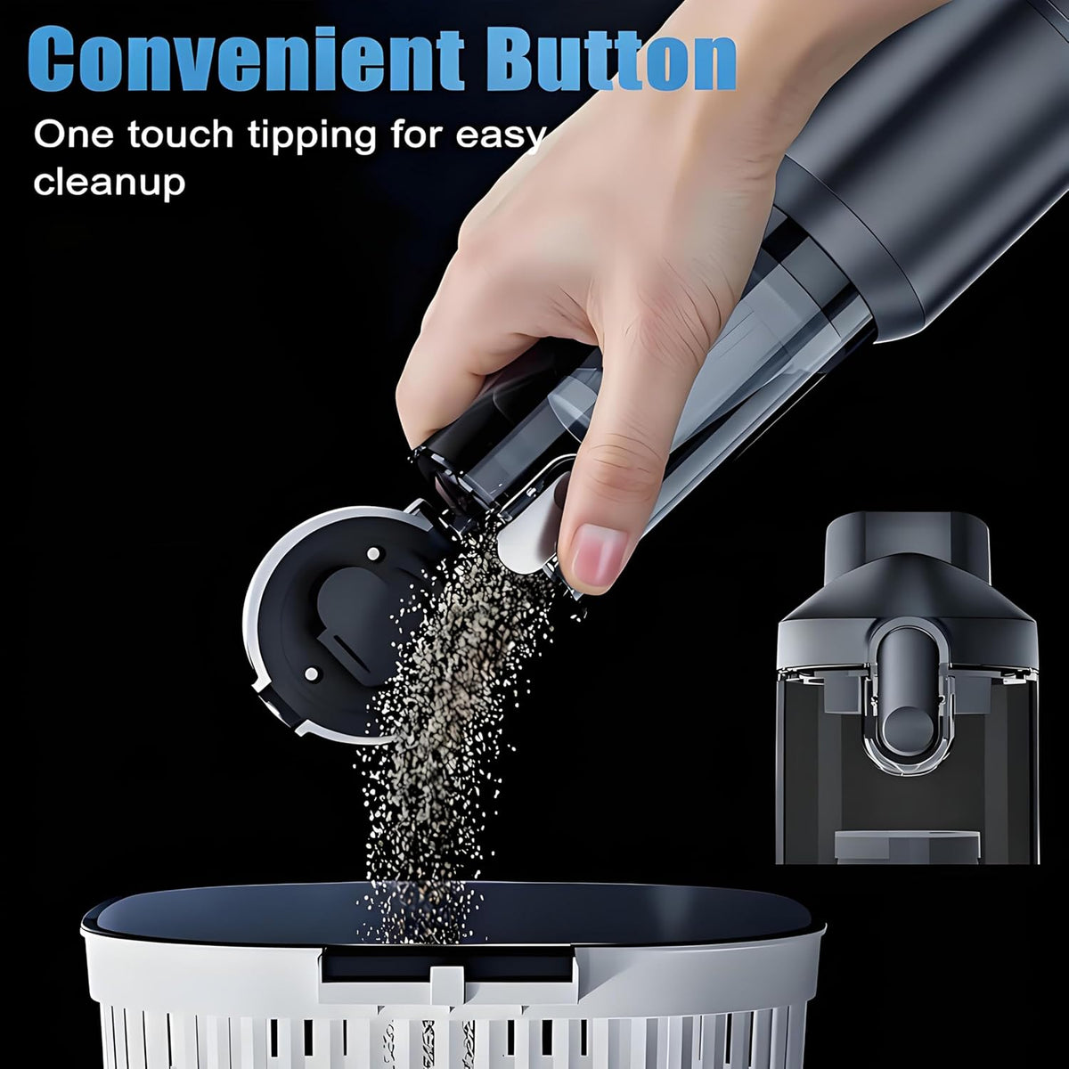 Handheld Car Vacuum Cordless with Air Duster, 30-Min Runtime 20000Pa Suction, Portable Rechargeable Small Handheld Vacuum for Car Detailing Interior Cleaning Pet Hair,Silver&Gray