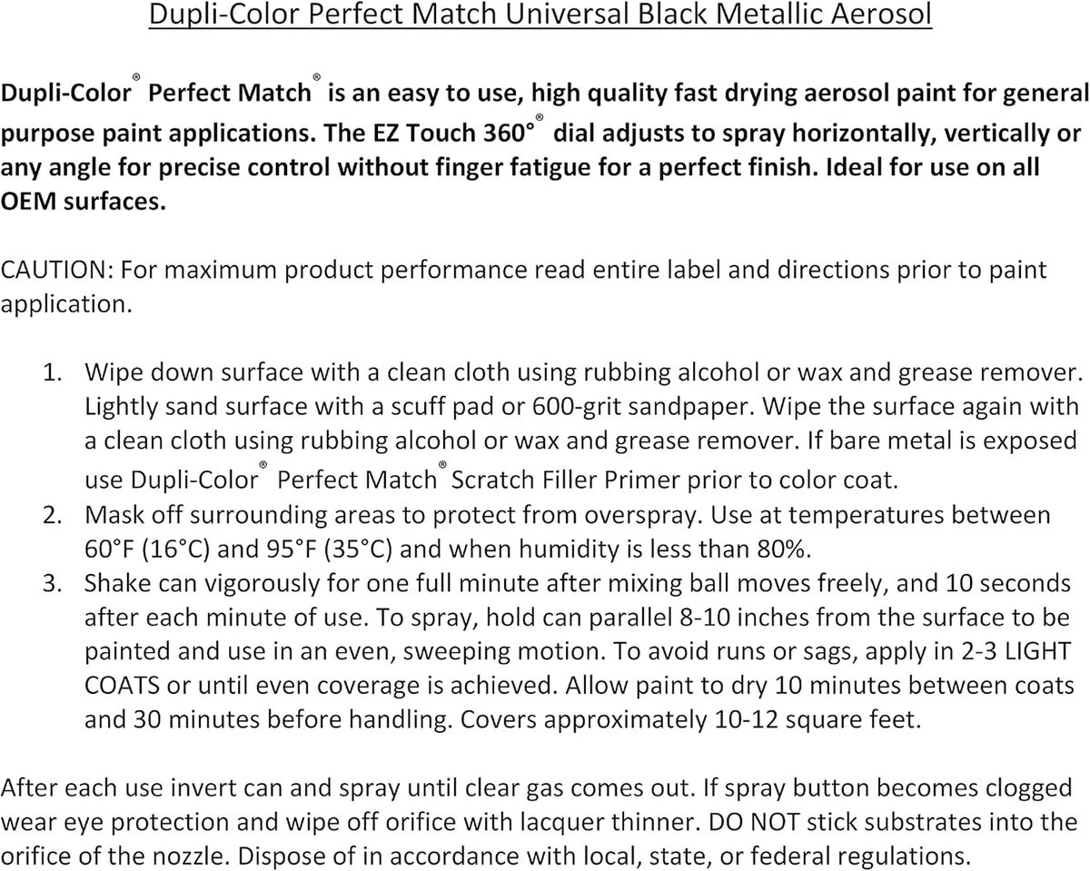 Dupli-Color EBCL01257 Clear Perfect Match Automotive Top Coat - 8 oz. Aerosol - Colors D