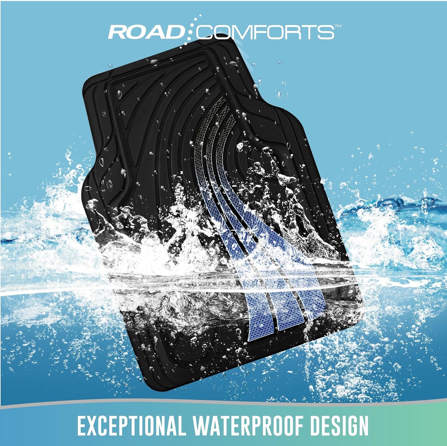Road Comforts Car Floor Mats Full Set – Front & Rear Car Floor Mats with Aluminum Design, Anti-Slip Backing, All-Weather Protection, Trim-to-Fit Car Mats for Most Sedans, SUVs & Vans -All Pink