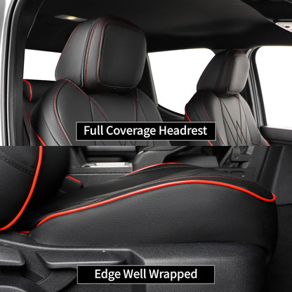 EKR Tacoma Car Seat Covers Custom Fit for Toyota Tacoma (Petrol) 2024 2025 2026 DoubleCab/CrewCab SR/SR5/TRD Sport/TRD Off-Road/Limited -Truck Seat Covers Full Set,Faux Leather(Black)