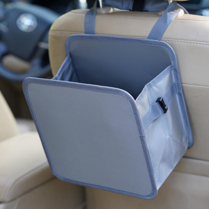 Ginsco 3 Gallons Open-Top Car Trash Can, Large Capacity Hanging Leakproof Car Trash Bag with Water-proof PEVA Liner, Stand Trash Bag for Cars Foldable Storage Bag for Cars SUV Truck RV Black