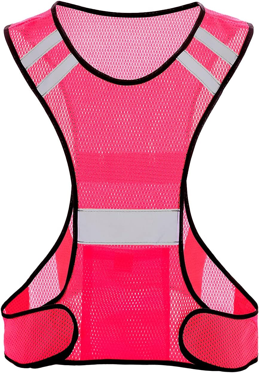 TCCFCCT Reflective Running Vest, High Visibility Running Gear with Large Pocket