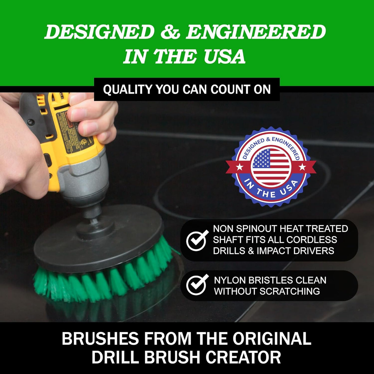 Drillbrush Car Detailing Kit | Drill Brush Set – Soft Bristle Power Scrubber Attachments for Cleaning Car Interior, Upholstery, Carpet, Seats, Wheels, Rims, Dash, Console, and Trim - Nylon Scrub Brush