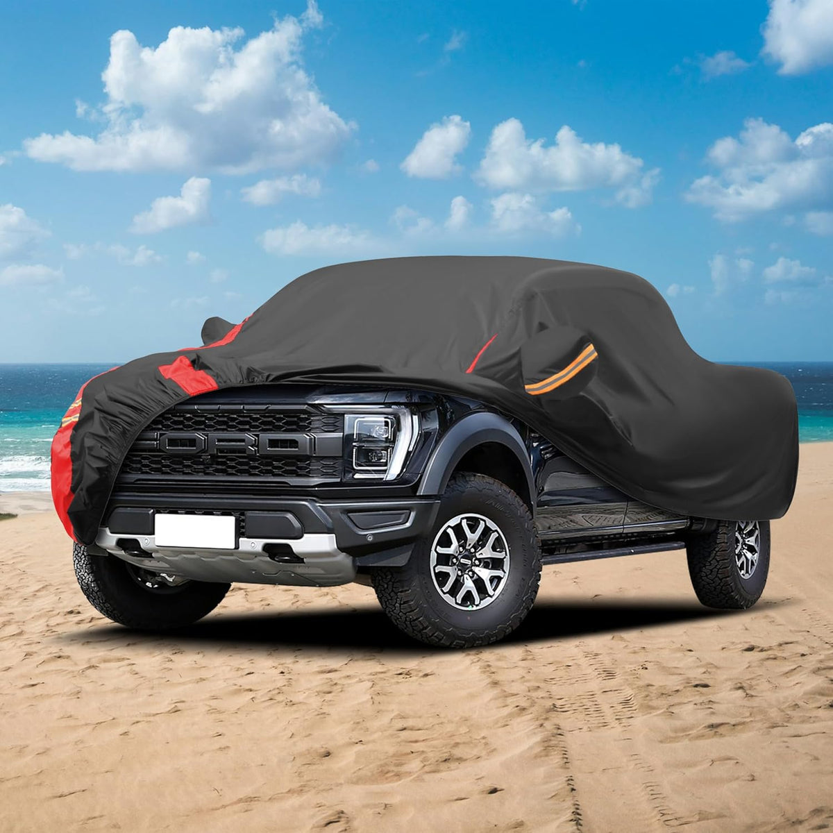 Car Cover Outdoor Automobiles Waterproof All Weater Truck Cover for Chevy Silverado, GMC Sierra, Ford F150/F 150 Heavy Duty Outdoor Pickup Cover Snow Uv Sun Protection