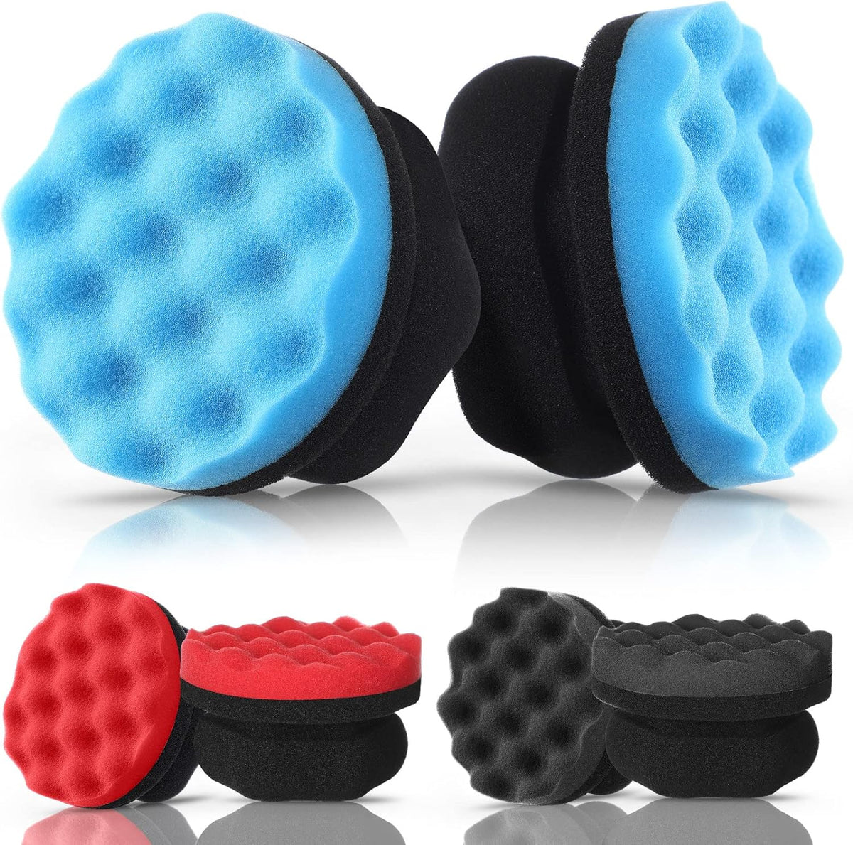 BBTO 6 Pcs Tire Hex Grip Dressing Applicator Washable Shine Applicator Dressing Pad Car Detailing Foam Sponge Reusable Cleaner Sponge for No Slip Tire