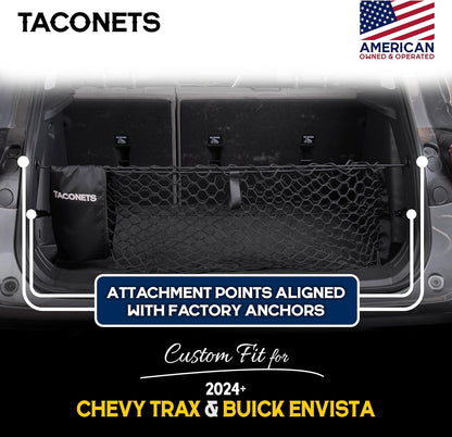 TacoNets Envelope Cargo Net for GMC Sierra & Chevy Silverado - Fits 2013-Current - Upgraded 5mm Bungee - Integrated Storage Bag - Heavy Duty Carabiners - Designed in USA