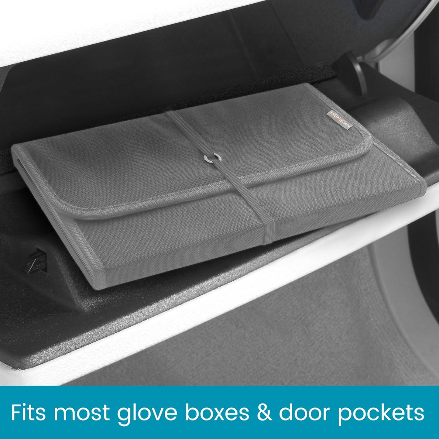 High Road Glove Box Organizer - Insurance and Registration Holder for Car Documents and Paperwork - Expandable Front Seat Organizer with Card Pockets