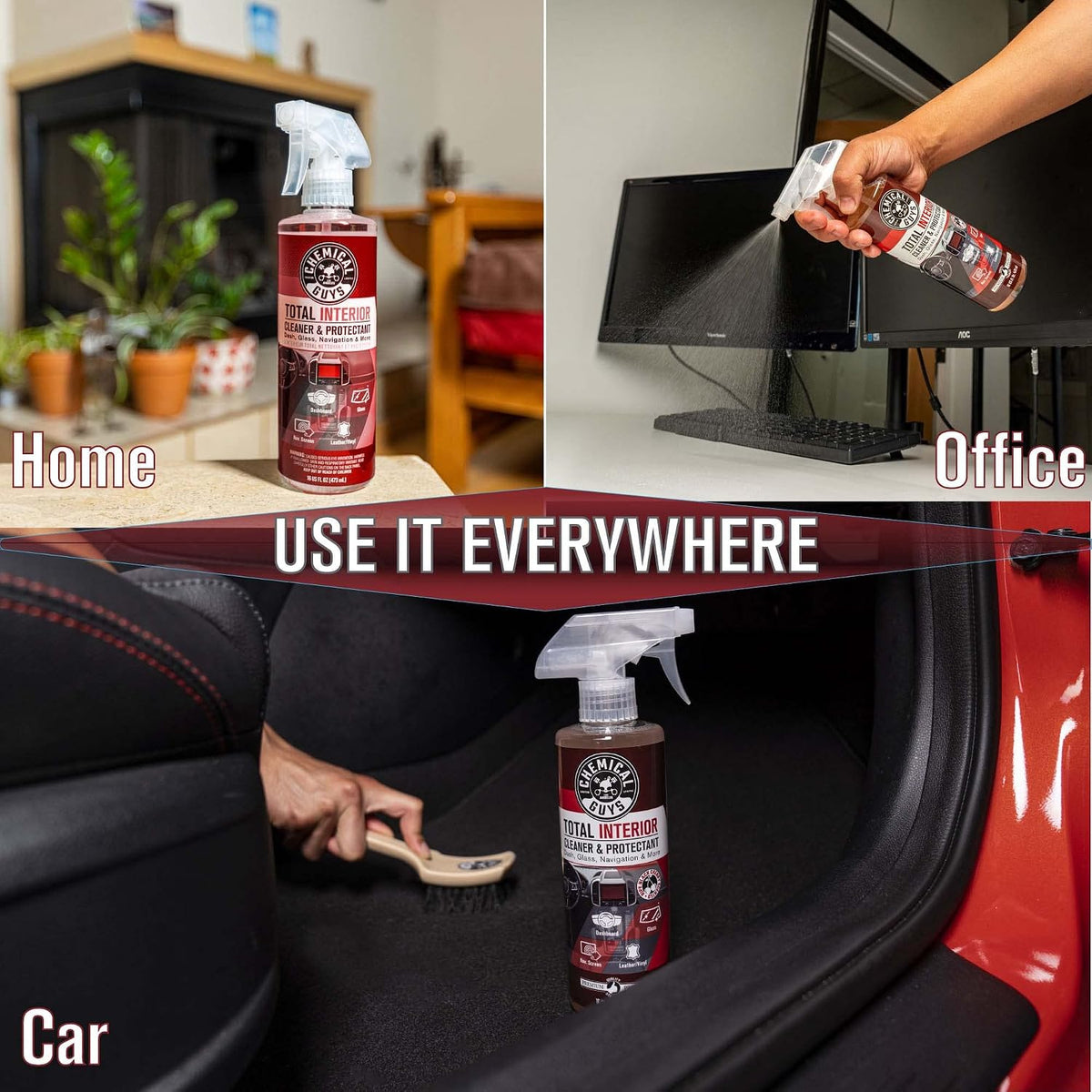 Chemical Guys Total Interior Cleaner Variety Kit With Storage Bag New Car And Black Cherry Scents Microfiber Towels Giftable Car Care Set