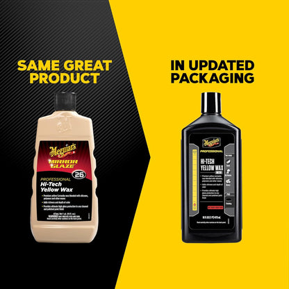 Meguiar’s Professional Hi-Tech Yellow Wax M2601, Versatile Liquid Car Wax Offers Durable Paint Protection, Rich Color, and Shine, Clear Coat Safe Formula Can Be Applied by Hand or DA Polisher, 1 Gal