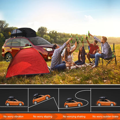 Sailnovo Rooftop Cargo Carrier Roof Bag, 20 Cubic feet Soft Waterproof Car Roof Bag fit Cars with/Without Rack, 6 Tie-Down Straps, 6 Door Hooks, Foldable Car Top Carrier for Road Trip Camping Travel
