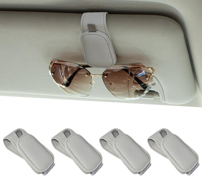 Yuoyar 2 Packs Magnetic Sunglass Holder for Car Visor (Grey) | Magnetic Interior Car Accessories