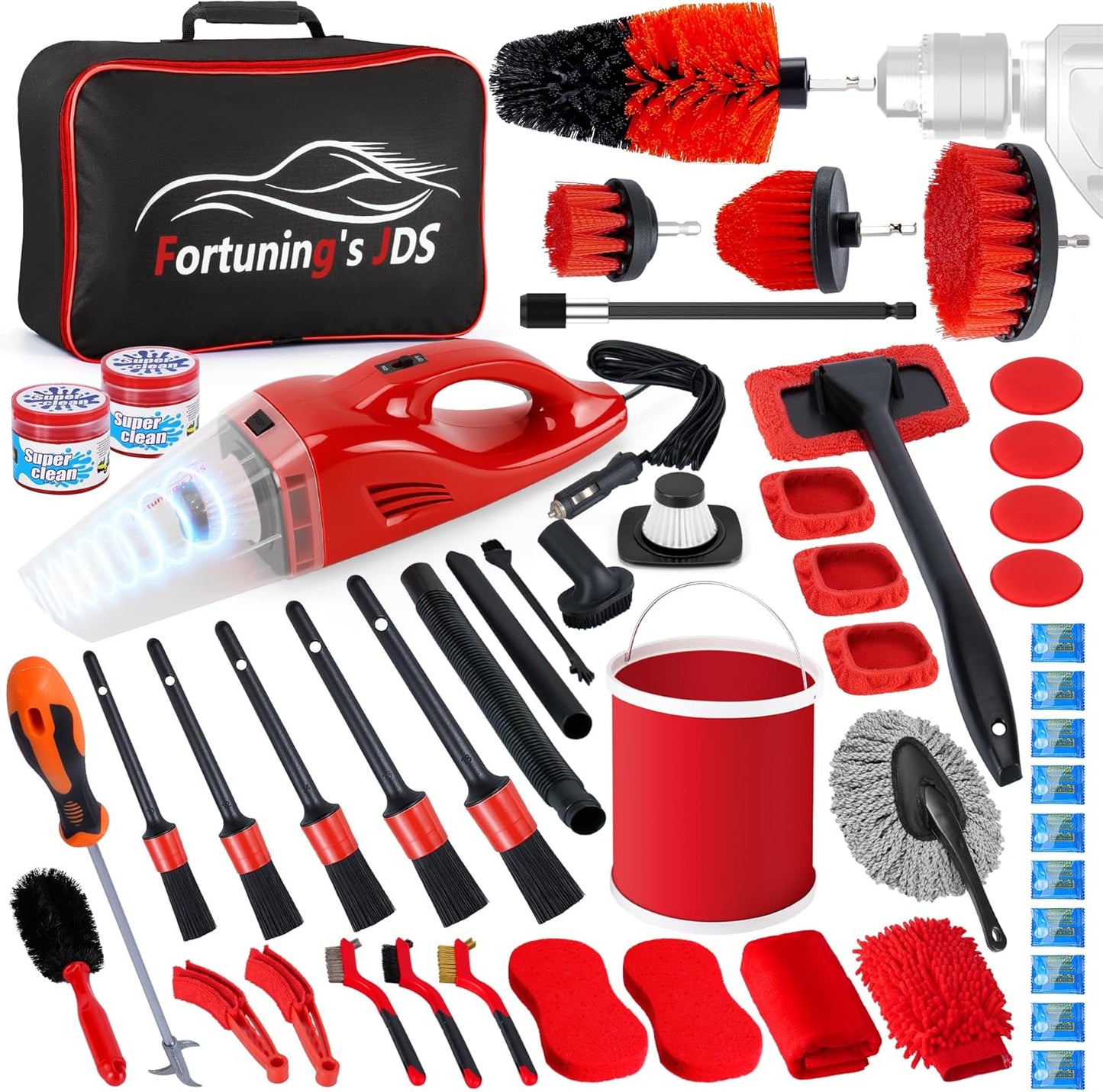 34PCS Car Detailing Brush Set, Car Detailing Kit, Car Detailing Brushes, Car Cleaning Kit, Car Windshield Cleaning Tool, Professional Car Care kit - Car Wash Brush kit for Interior Exterior Wheels
