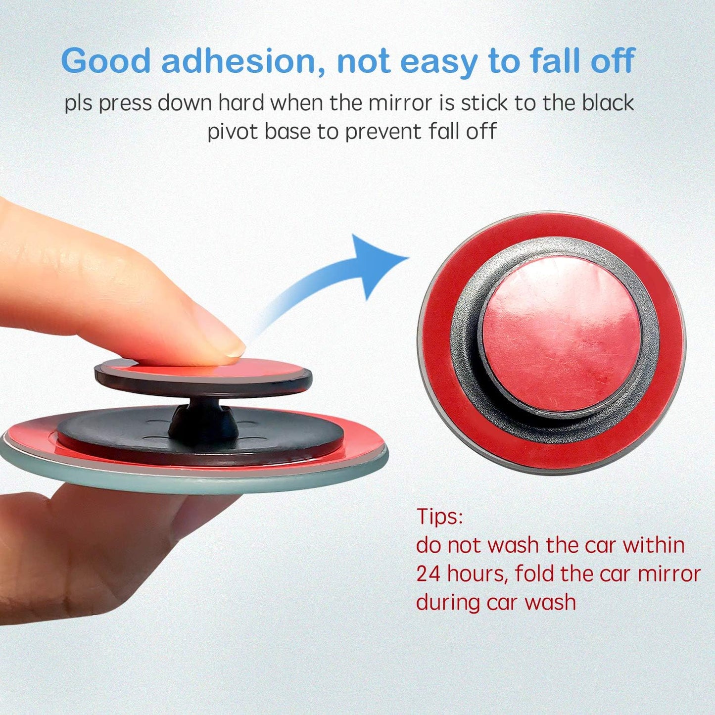 CUNCUI 2pcs Fan Shaped Blind Spot Mirror, 360 Degree Adjustabe HD Glass Blind Spot Mirrors, Frameless Convex Rear View Mirror, for any Car, Van, Suv and Trucks.