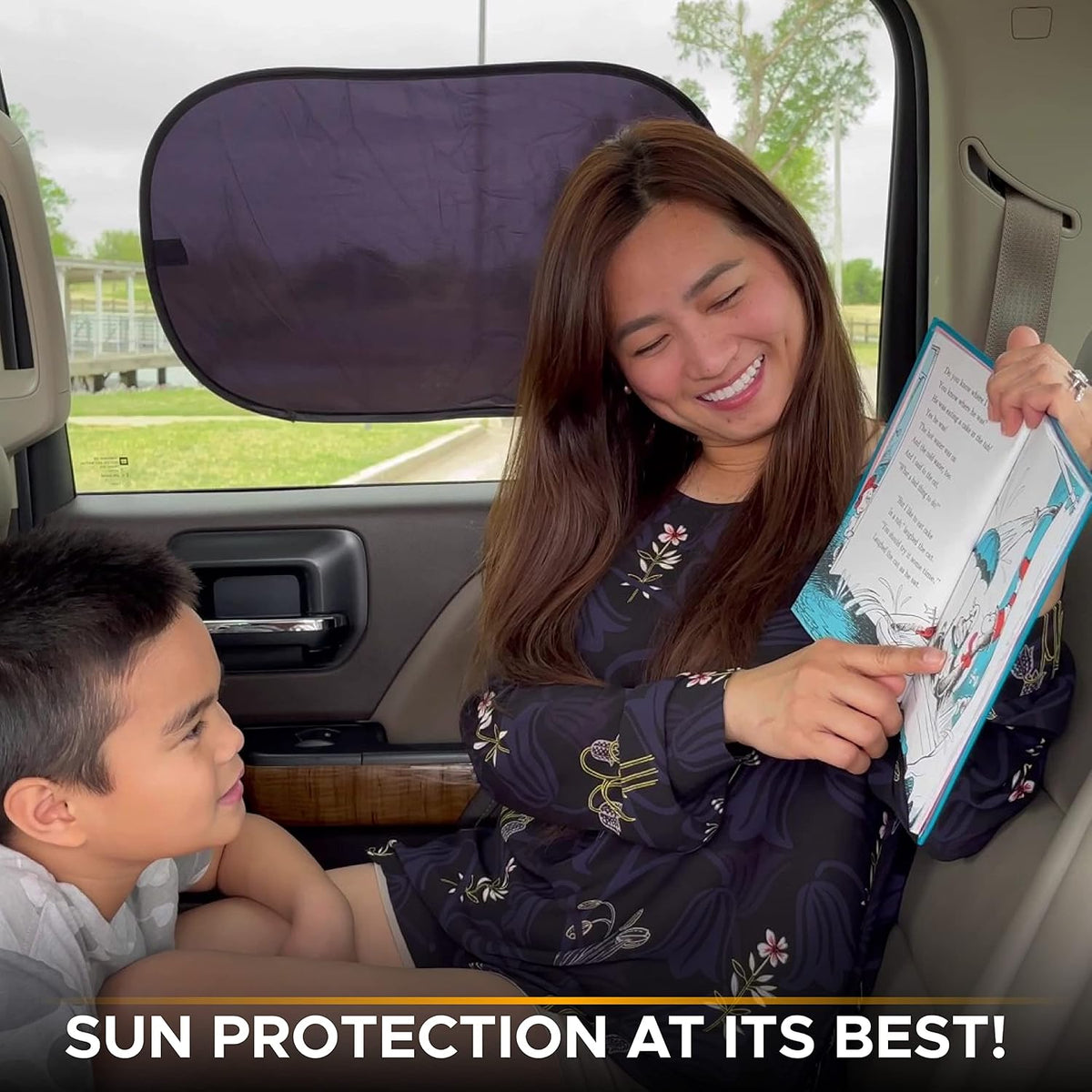 EcoNour Car Window Shades for Baby (4 Pack) | Protects Baby from Window Sun & Heat | Sun Shade Side Windows for Kids | Automotive Sun Protection from UV | Child Safety Accessories | Medium - 20"x12"