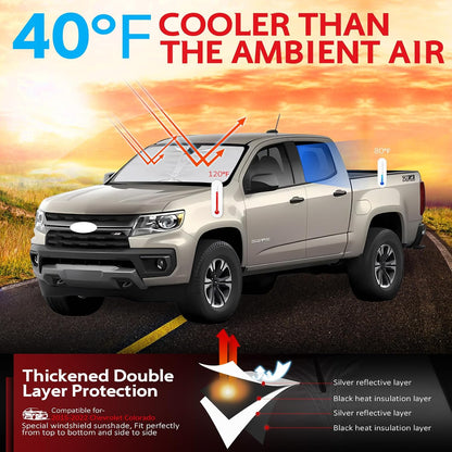 KAYZT Windshield Sun Shade for 2019-2025 2026 Chevy Silverado 1500 /GMC Sierra 1500 2500HD 3500HD Foldable Sunshade Front Window Custom Fit Car Accessories - Colors A
