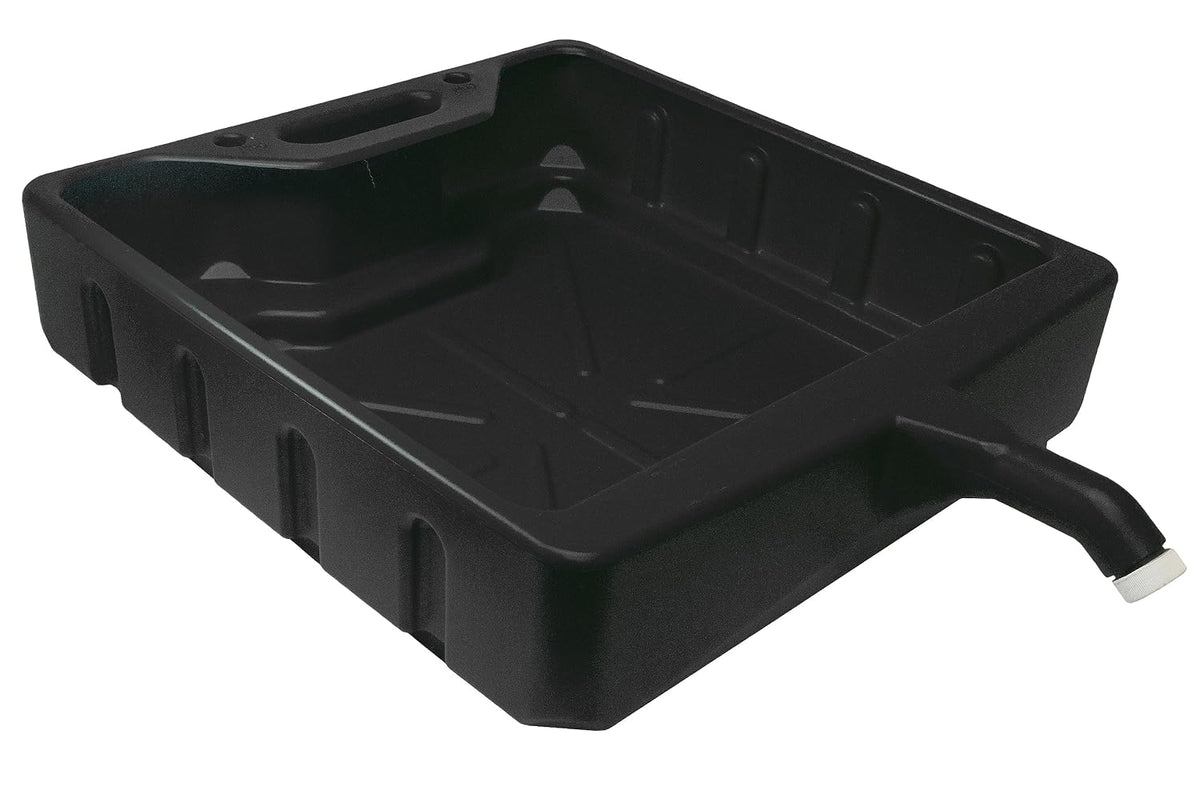 WirthCo Funnel King 20 Quart Open Drain Pan, Heavy-Duty Polyethylene Oil Change Catch Pan, 25 x 18 x 5.5 Inches (32972)