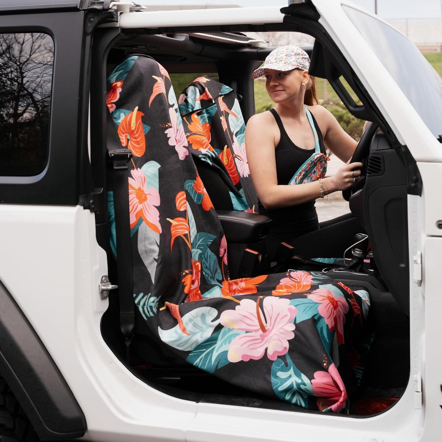 Sprints Athletic Running Towel, Full-Sized, Car Seat Cover - Performance Microfiber (Garden of Races Past)