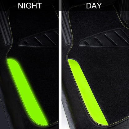 CAR PASS Waterproof Universal Fit Car Floor Mats, Faux Leather Car Carpet Mats, Black Car Mats with Anti-Slip Nibbs Backing & Driver Heel Pad Fit for SUV,Vans,sedans, Trucks,Set of 4pcs(All Black)