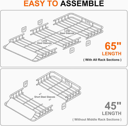 21 Cu Ft. Car Rooftop Cargo Carrier Bag Car Roof Top Bag Cargo Carrier | Fit All Vehicle with/Without Rack, Includes Anti-Slip Mat, 8 Reinforced Straps, 6 Door Hooks, Luggage Lock