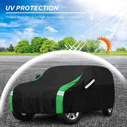 10-Layer Car Cover Waterproof All Weather for Automobiles, Soft Cotton Lining Outdoor Full Covers with Door Zipper, Universal Fit for Sedan 196"-208" L, Size A6 (See Size Chart)