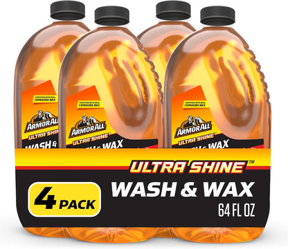 Armor All Ultra Shine Car Wash and Wax, Car Wax and Cleaner for Cars, Trucks and Motorcycles, 16 Fl Oz