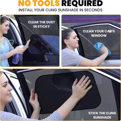 EcoNour Car Window Shades for Baby (4 Pack) | Protects Baby from Window Sun & Heat | Sun Shade Side Windows for Kids | Automotive Sun Protection from UV | Child Safety Accessories | Medium - 20"x12"