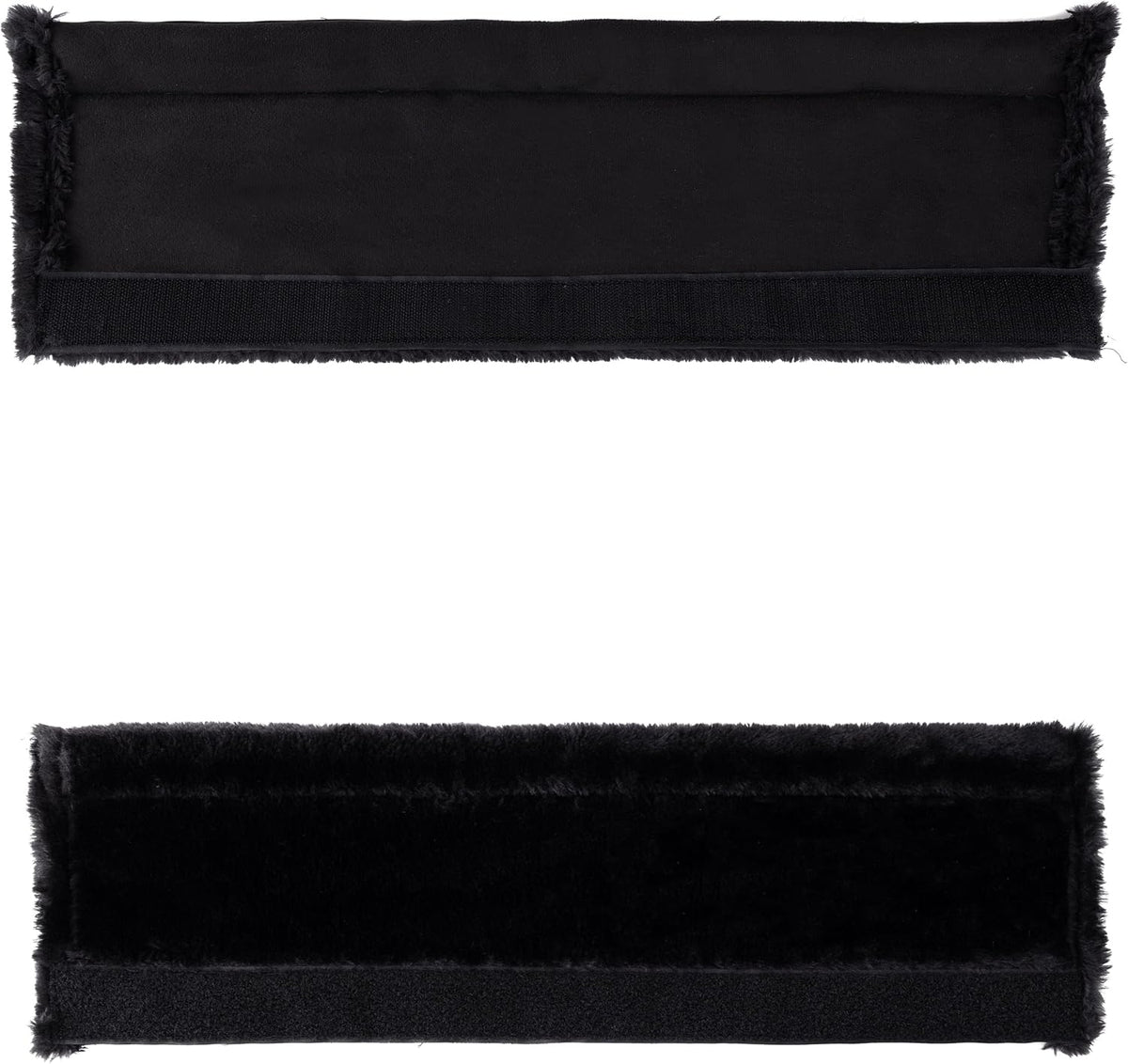 Amooca Soft Faux Fur Universal Fit Seatbelt Cover Car Truck SUV Airplane Seat Belt Shoulder Pad for Carmera Backpack Straps Neck Cushion Protector 2 Pack 10.5in Dark Gray