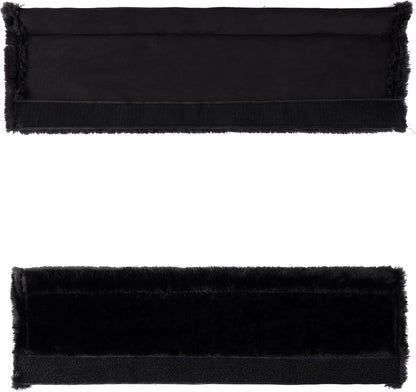Amooca Soft Faux Fur Universal Fit Seatbelt Cover Car Truck SUV Airplane Seat Belt Shoulder Pad for Carmera Backpack Straps Neck Cushion Protector 2 Pack 10.5in Dark Gray