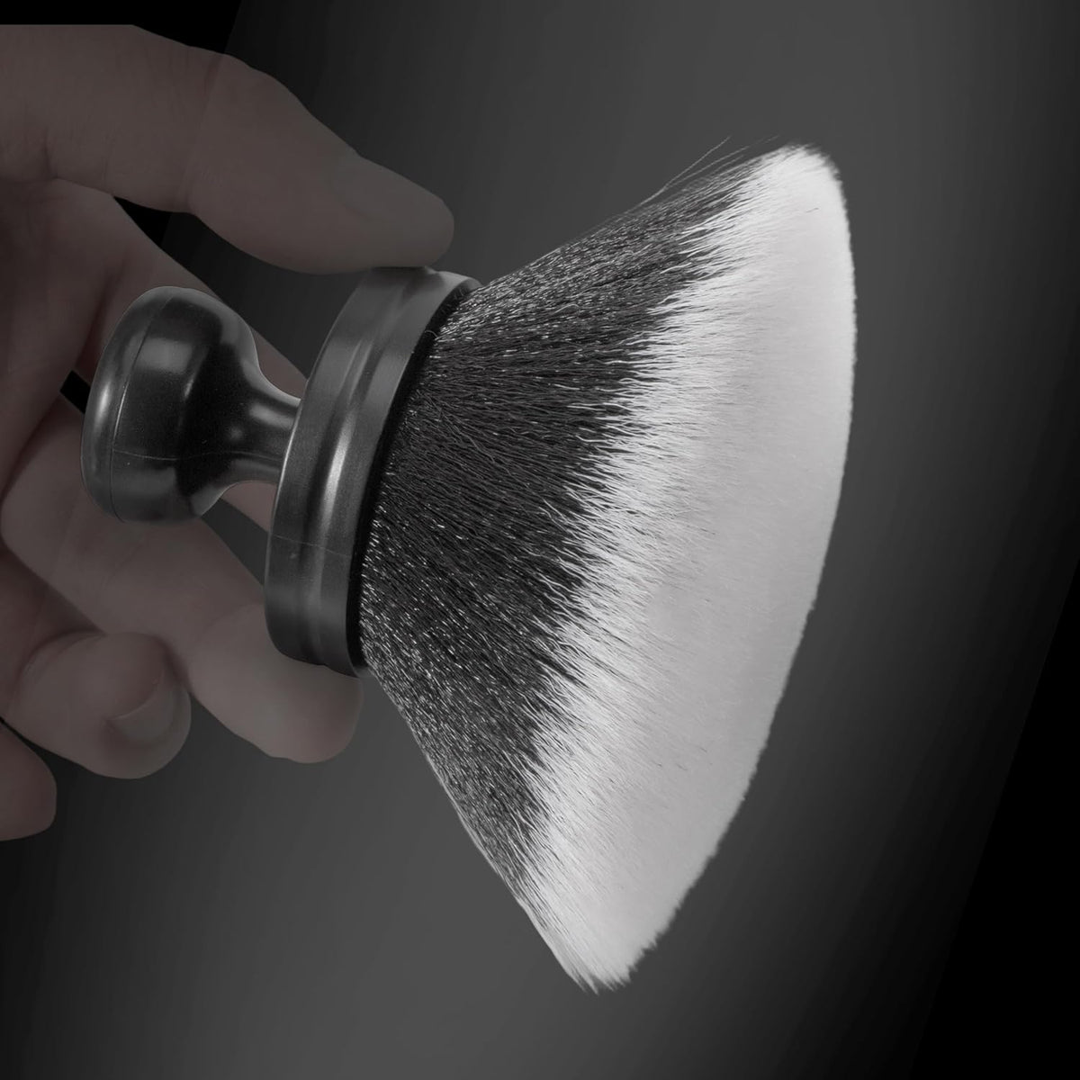 Car Tire Shine Applicator,Vegan Tire Shine Applicator with Curved Brush Head - Large Automotive Tire Dressing Applicator Brush with Storage Stand for Tire Detailing, 3.6 Inch Length (Black)
