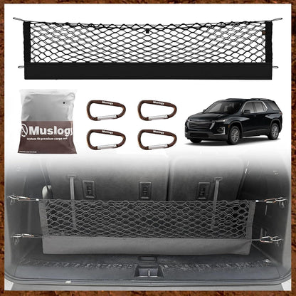 Muslogy Truck Bed Cargo Net Trunk Netting Compatible with 2023-2025 2026 Honda CR-V Accessories, Pickup Cargo Organizer SUV Sedan Storage Net w/Heavy Duty Carabiners - Colors B