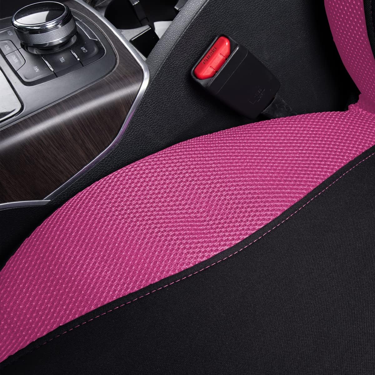 Flying Banner Butterfly car seat Covers ful Set Fashion Universal Lady Woman Female Rear Bench Split Colorized (Pink, 2 Fronts - Lace)