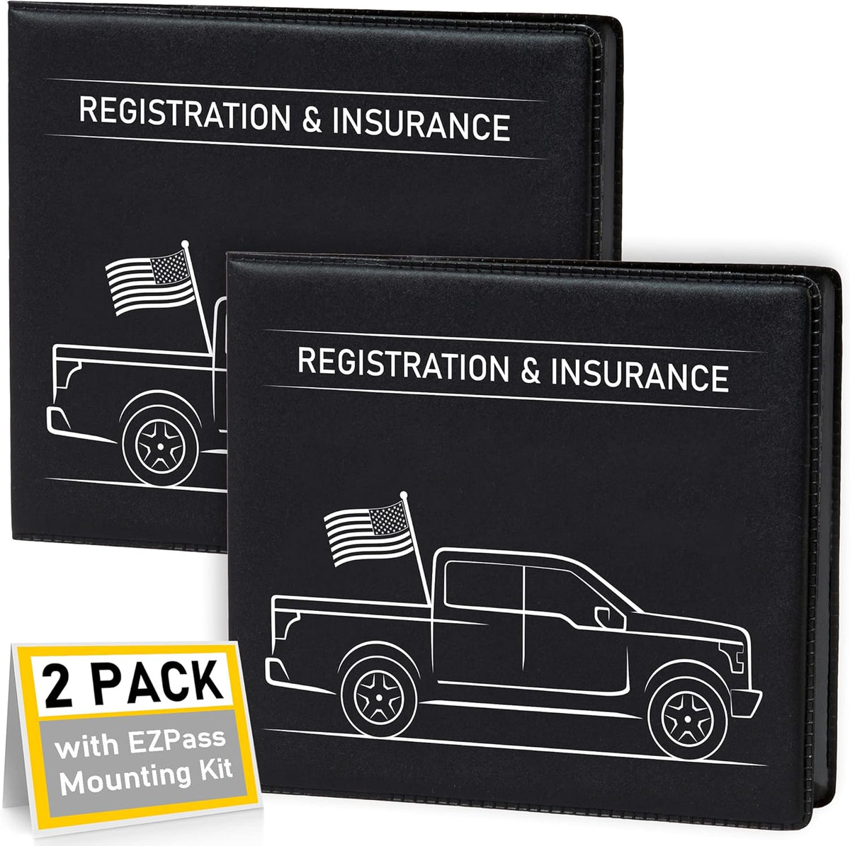 CANOPUS Car Registration and Insurance Holder, Car Document Holder, Vehicle Registration and Insurance Card Holder, Wallet for Auto, Trailer, Motorcycle, Truck, Vehicle Paperwork Organizer (2 Pack)