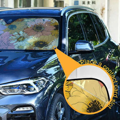 Black Leopard Car Windshield Sun Shade Animal Skin Print Foldable UV Ray Sun Visor Protector Sunshade to Keep Your Vehicle Cool (51" x 27.6")