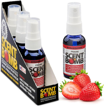 Scent Bomb Air Freshener Spray, Long-Lasting Odor Eliminator - Effective Deodorizer for Home & Car, Fresh Room Spray for Kitchen, Bathroom & Smell Neutralizer - 1 oz Pack of 4, Black Cherry Scent