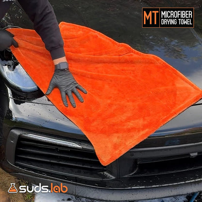 Suds Lab Large Microfiber Drying Towel (24 in x 35 in) Car Exterior Cleaning and Detailing Cloth, Safe On Plastic Trim, Glass, Carbon Fiber, Paint