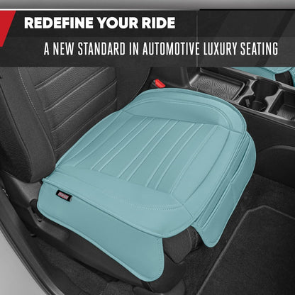 Motor Trend Seat Covers for Cars Trucks SUV, Faux Leather 2-Pack Black Padded with Storage Pockets, Premium Interior Car Seat Cover